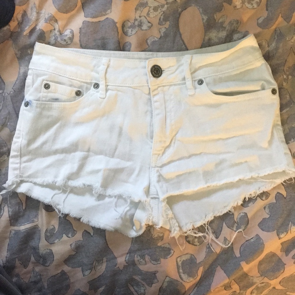 White denim shorts
